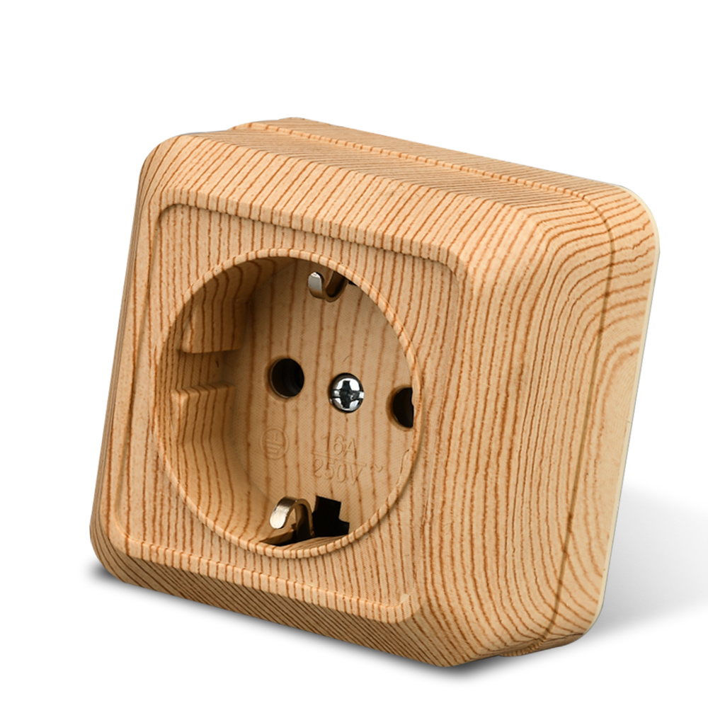 Outdoor Power Hub - WESA Wooden Wall Surface Socket Plugs