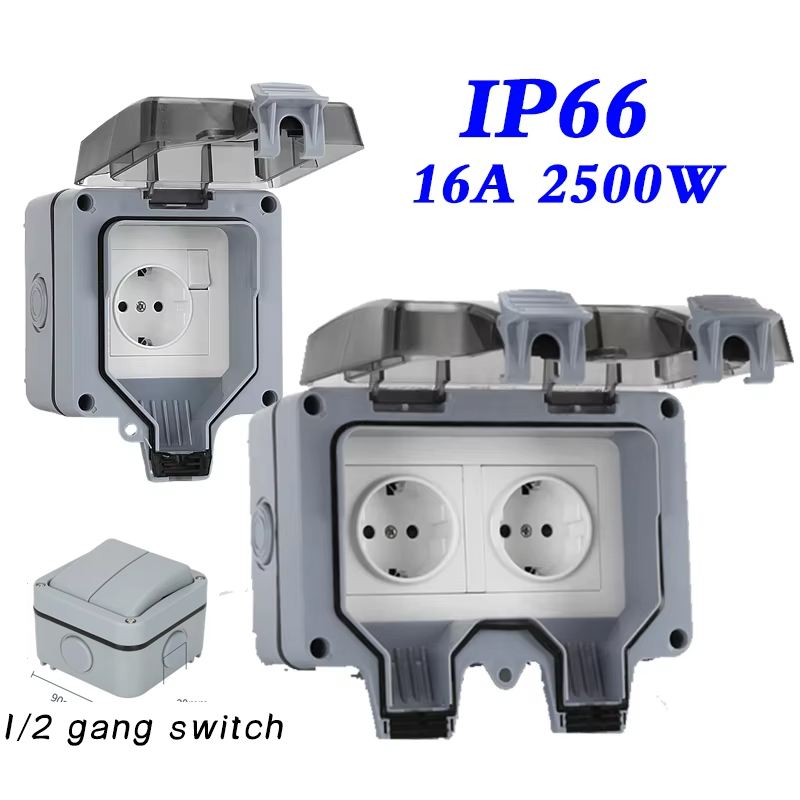Outdoor Power Hub - EU KR Outdoor Wall Waterproof Sockets