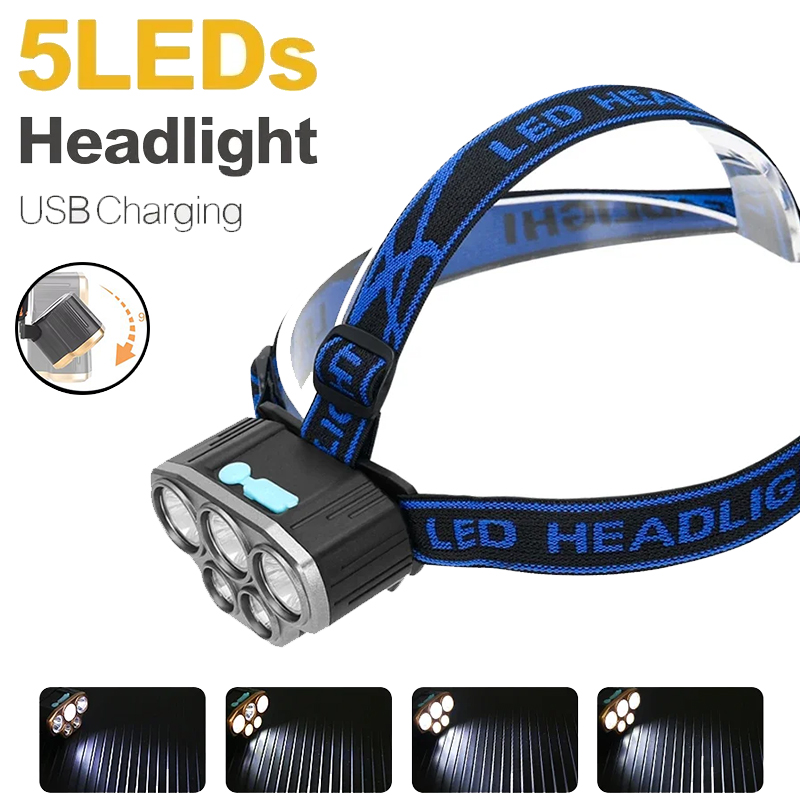 Rechargeable 5 LED Headlight U - đánh giá và giá Outdoor Power Head