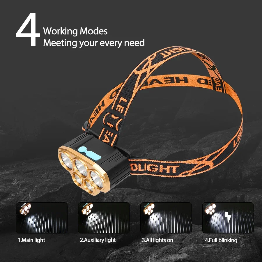 Rechargeable 5 LED Headlight U - đánh giá và giá Outdoor Power Head