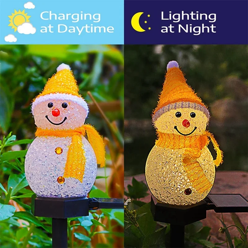 Solar LED Snowman Ambient Ligh - đánh giá và giá Outdoor Solar Power Xmas Lights