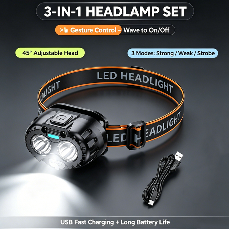 Powerful LED Headlamp IPX4 Wat - đánh giá và giá Outdoor Power Head