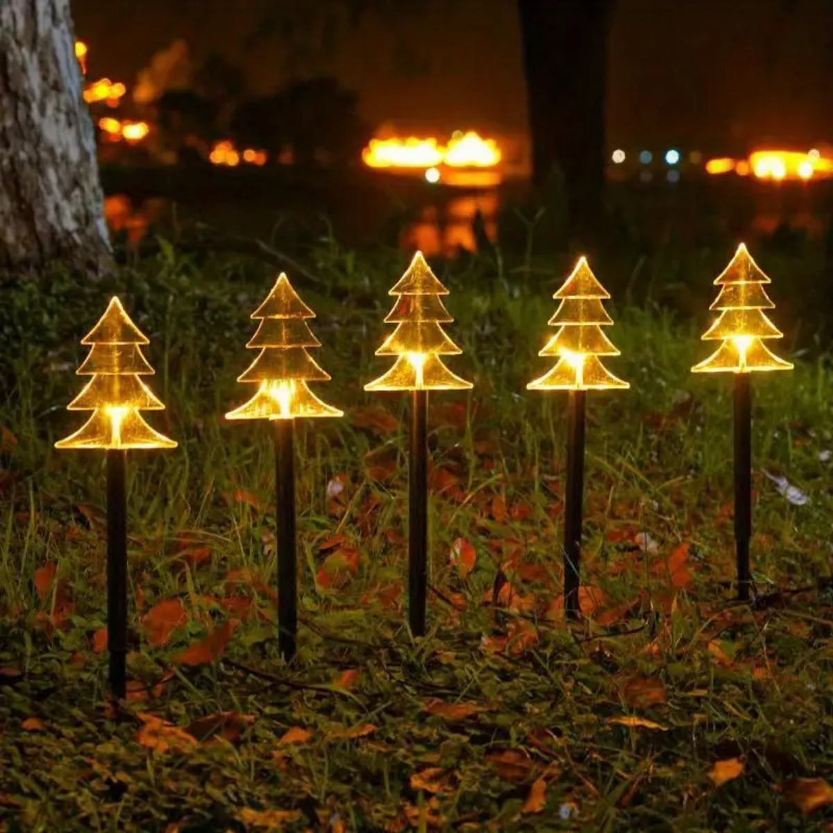 5Pcs Christmas Pathway Lights  - đánh giá và giá Outdoor Solar Power Xmas Lights