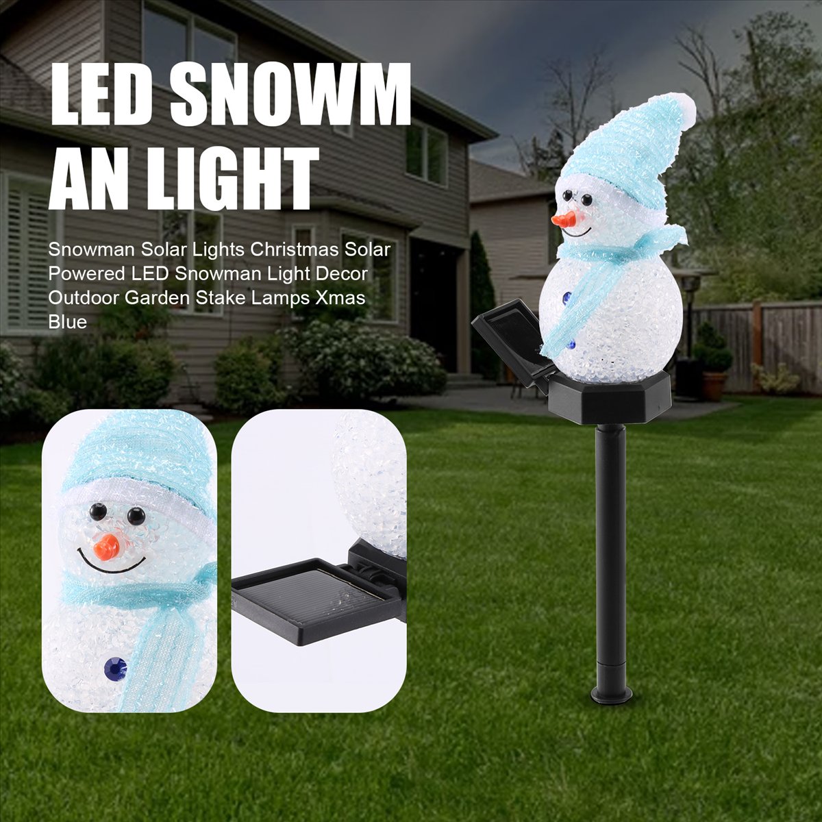 Carefree- Snowman Solar Lights - đánh giá và giá Outdoor Solar Power Xmas Lights