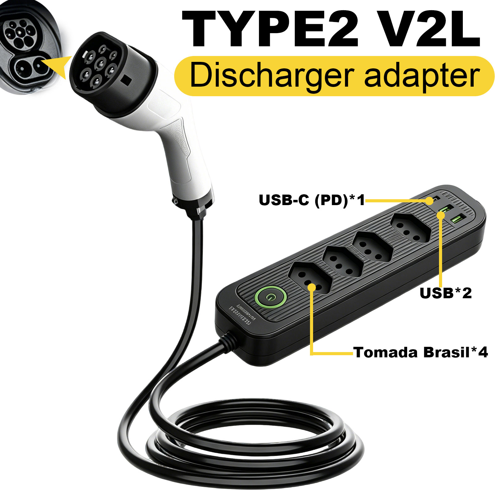 Type2 V2L Discharge Adapter 16 - đánh giá và giá Outdoor Power Hub