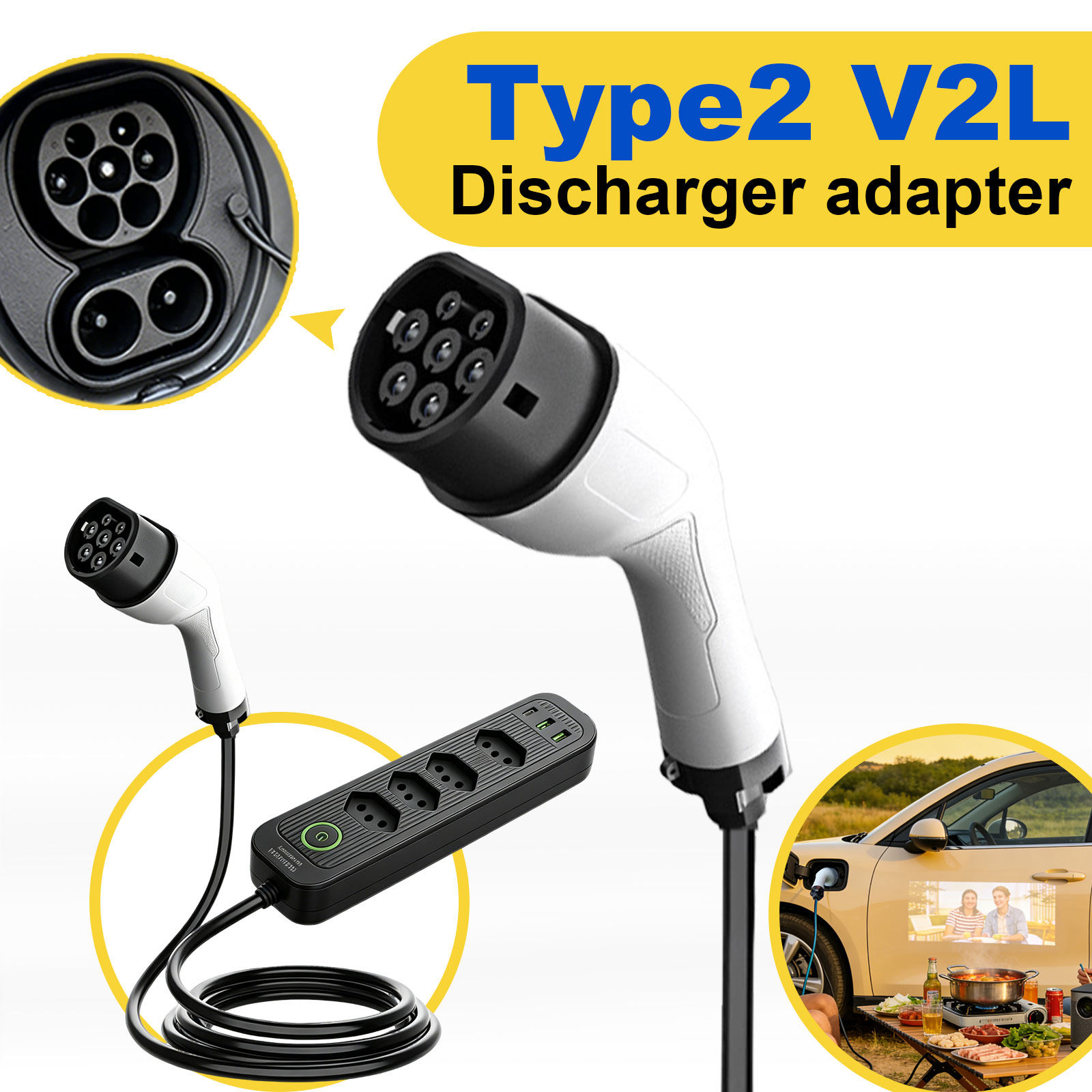 Type2 V2L Discharge Adapter 16 - đánh giá và giá Outdoor Power Hub