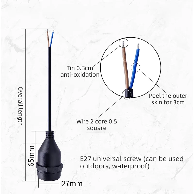 Universal E27 Lamp Head Power  - đánh giá và giá Outdoor Power Lead