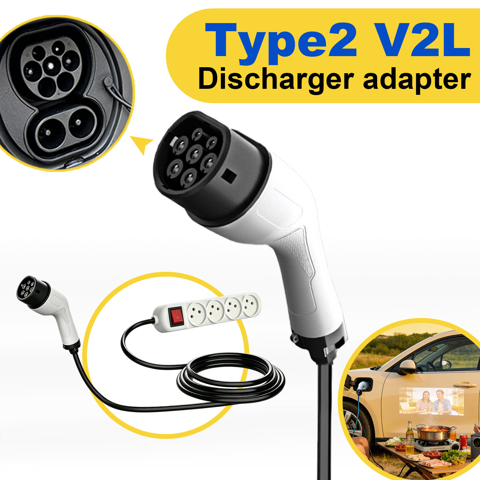 Type2 V2L Discharge Adapter Is - đánh giá và giá Outdoor Power Hub