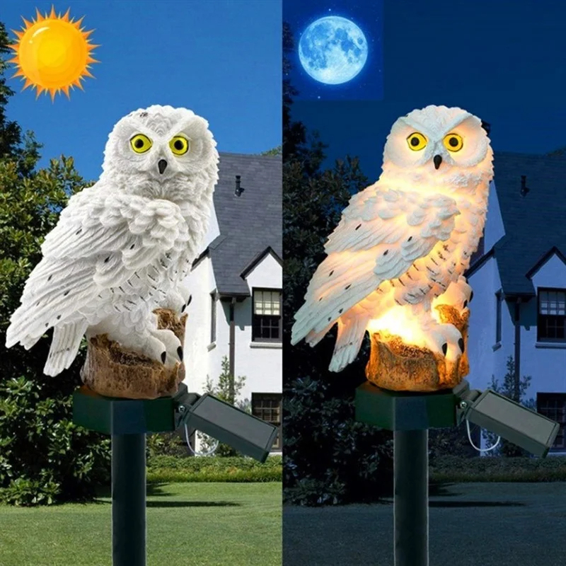 Solar Owl Statue Garden Light  - đánh giá và giá Outdoor Power Outlet Solar