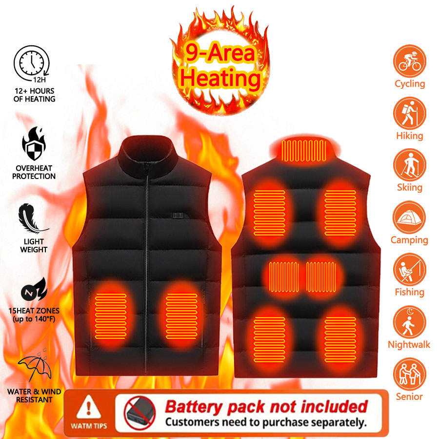 9 Area Heating Vest Men Women  - đánh giá và giá Outdoor Powersports
