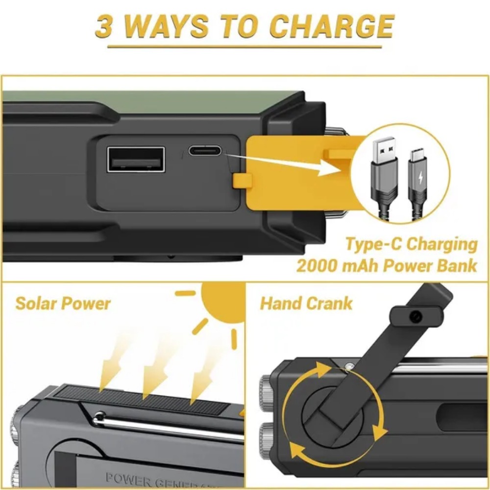 Emergency Solar Hand Crank NOA - đánh giá và giá Outdoor Power Equipment Brands