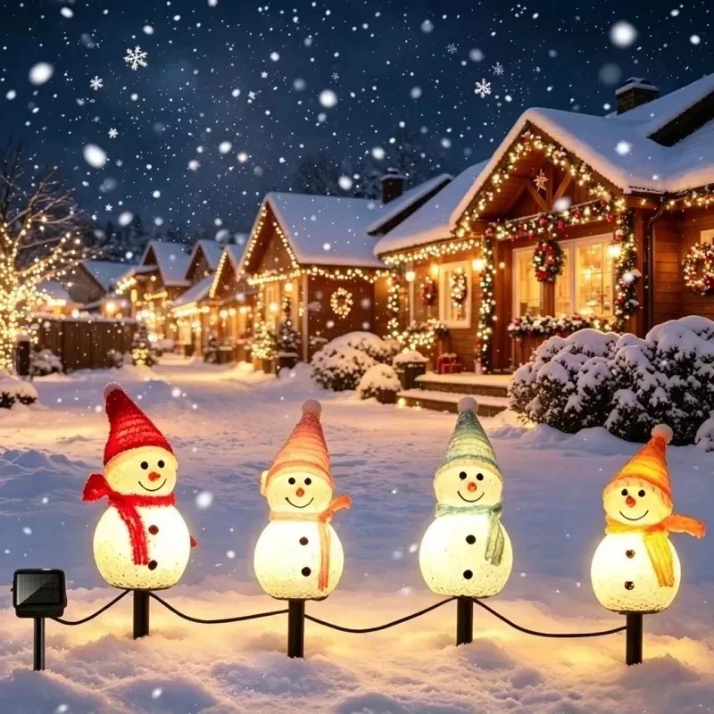 Solar Powered Snowman Ground S - đánh giá và giá Outdoor Solar Power Xmas Lights